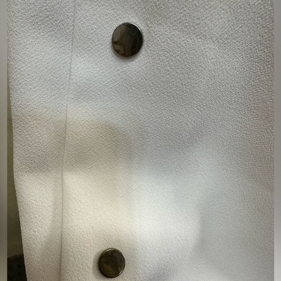 ZARA Crop White flared Wide leg Side buttons pants - Picture 5 of 7